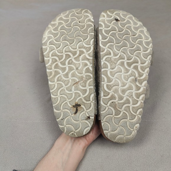 Birkenstock Arizona Sandals Womens 37 US 6 Stone Silver Metallic Slides Boho - Picture 8 of 9